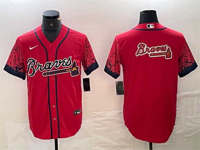 Men's Atlanta Braves Red Team Big Logo City Connect Cool Base Stitched Baseball Jersey,We sell and wholesale Men's Atlanta Braves Red Team Big Logo City Connect Cool Base Stitched Baseball Jersey on line form chian!